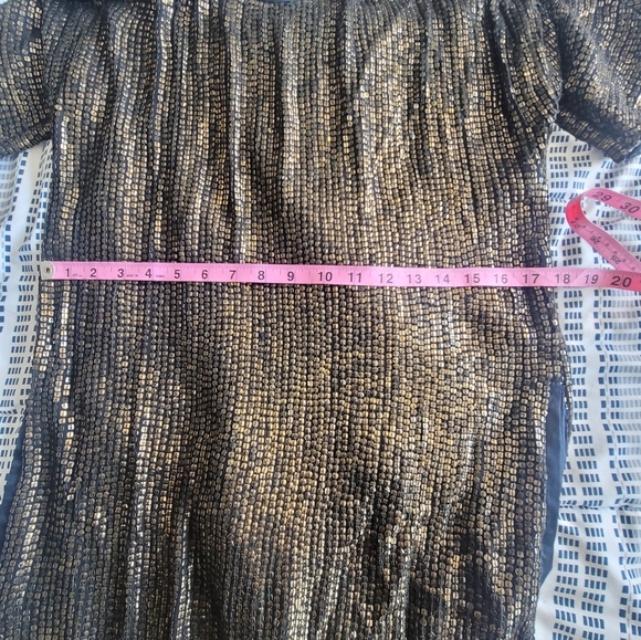 ETRO Italian Designer Black Gold Sequins Party Cocktail NYE Dress Pocket 4 Small - Picture 13 of 17